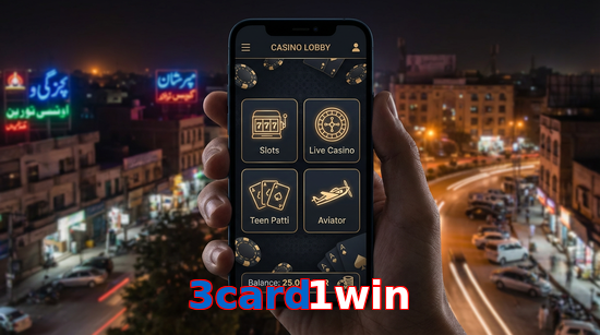 Main screen of 3Card1win app page for PK players